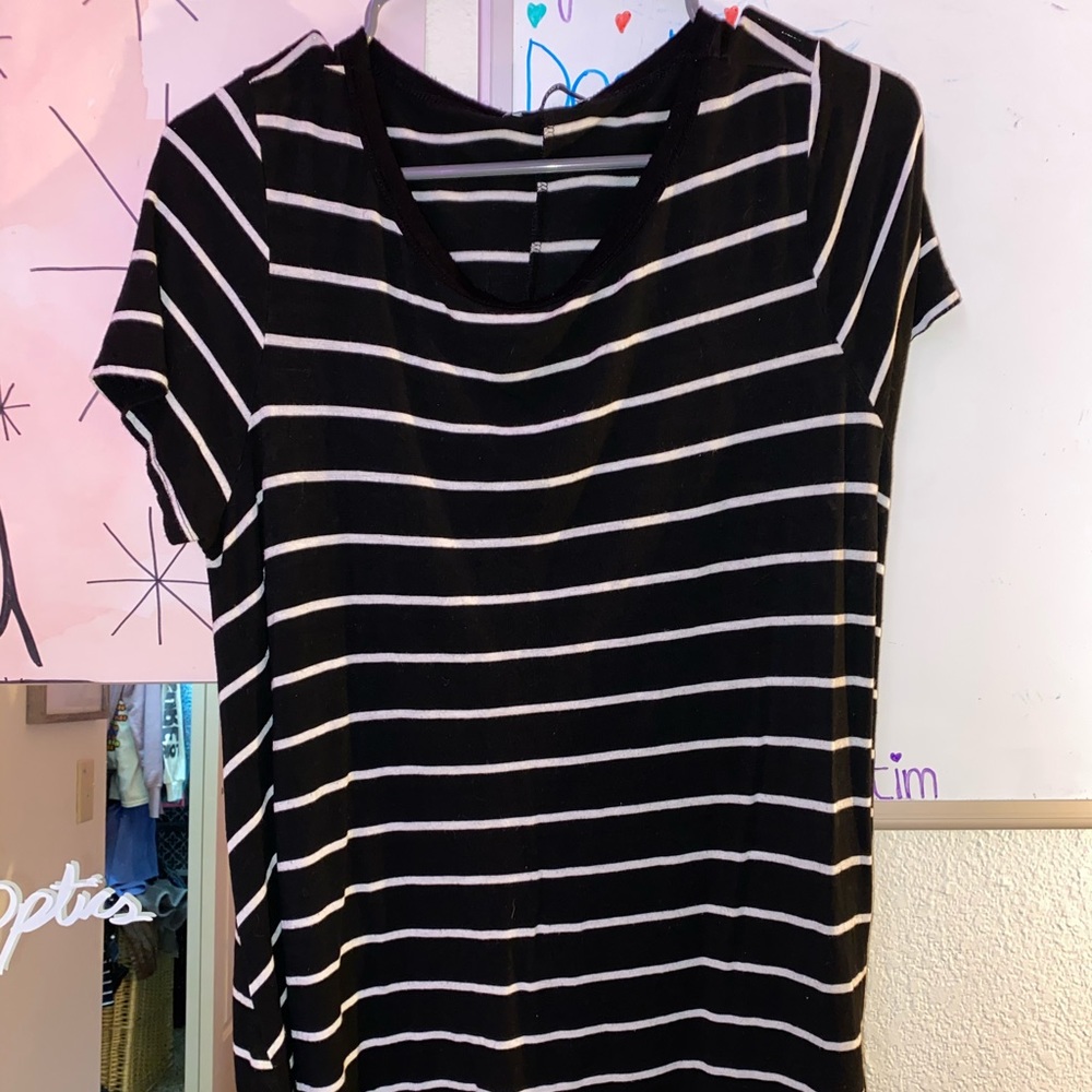 white striped flowy dress